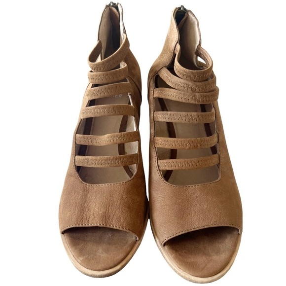 Eileen Fisher Nubuck James Elastic Multi Strappy Block Sandals Size 6.5 - Picture 5 of 9